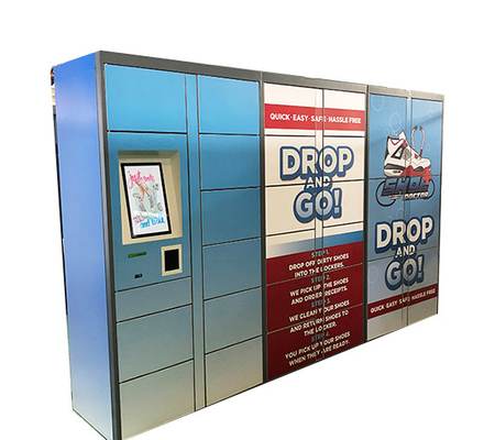 Secure Pick Up Shoe Cleaning Locker with SMS Message for 24/7 Self-Service