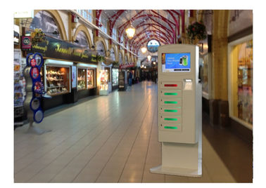 19 اینچ ایستگاه شارژ تلفن همراه تجاری کف ایستاده شیشه لمسی صفحه نمایش تبلیغات