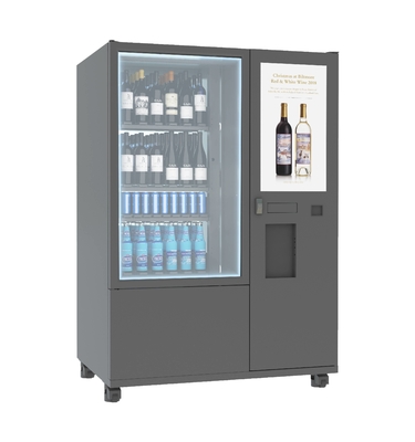 Whiskey Multiple Payment Glass Bottle Vending Machine With Conveyor Elevator