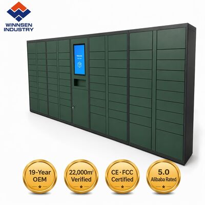 کیفیت Winnsen Smart Parcel Locker با 15.6 اینچ اندروید Touchscreen Cloud Remote Management و 600 درب یک کنسول کارخانه