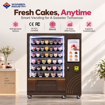 کیفیت Winnsen Automatic Bakery Cake Vending Machine Chilled Pastry Display Cashless Payment for Retail Store کارخانه