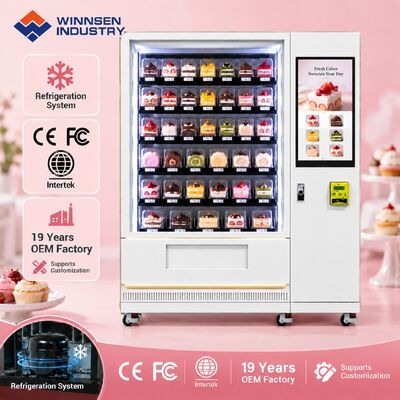 کیفیت ماشین فروش کیک وینسن کابینت فولاد سرد بدون پول نقد کارت QR کد پرداخت کارخانه
