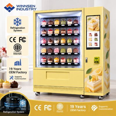 کیفیت Winnsen Automatic Cupcake Vending Machine with Refrigerated Cabinet for Small Bakery Shop کارخانه