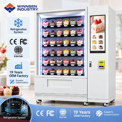 کیفیت Winnsen Smart Elevator Cake Vending Machine No Drop Delivery Refrigerated Glass Display Cabinet کارخانه