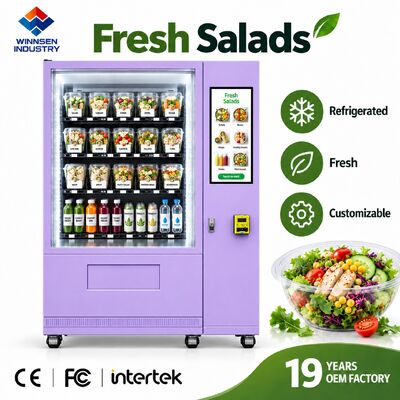 کیفیت ماشین فروش خودکار سالاد وینسن با صفحه نمایش شیشه ای شفاف کارخانه