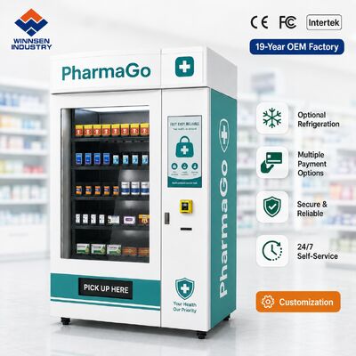 کیفیت Winnsen Outdoor Pharmacy Vending Machine 24/7 Smart Medicine Kiosk for Drug Store Front کارخانه