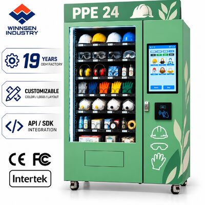 کیفیت دستگاه فروش خودکار صنعتی و دستگاه فروش خودکار تجهیزات حفاظت فردی با دسترسی به کارت پرسنلی، قفل جانبی برای اقلام حجیم و نظارت از راه دور کارخانه