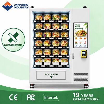 کیفیت دستگاه فروش خودکار جعبه غذای گرمایشی مایکروویو با صفحه لمسی ۲۲ اینچی و دستگاه فروش غذای SDK کارخانه